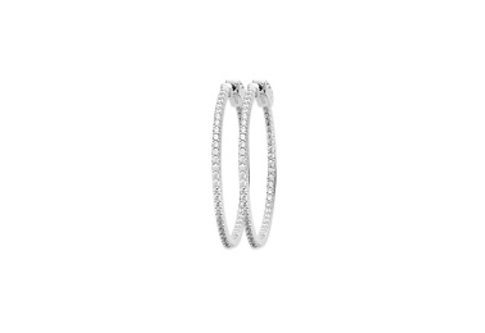 LOOPRHODIUMEARRINGSPLATEDSILVERCZ 925