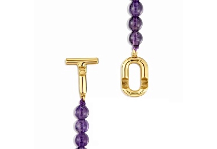 SILVER GOLD PLATED BRACELET AMETHYST