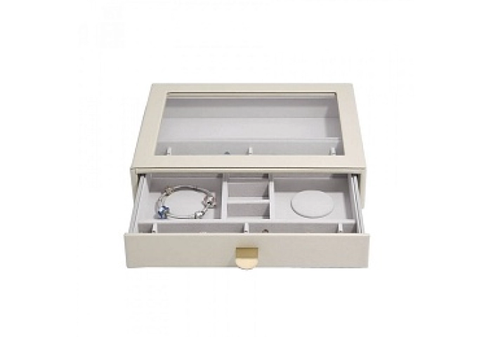 Oatmeal Classic Charm Drawer with Glass Lid