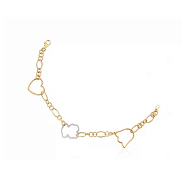 SILVER GOLD PLATED BRACELET 3 MOTIVE