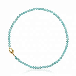 SILVER GOLD PLATED CHOKER AMAZONITE