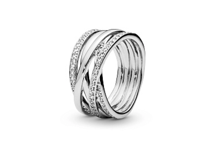 Silver ring with cubic zirconia