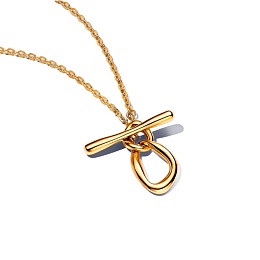 14k Gold-plated T-bar necklace