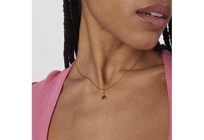 SILVER GOLDPLATED PENDANT RHODOLITE 5MM
