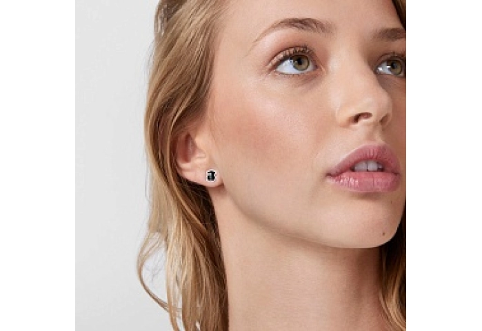 SILVER EARRINGS ONYX GEMS