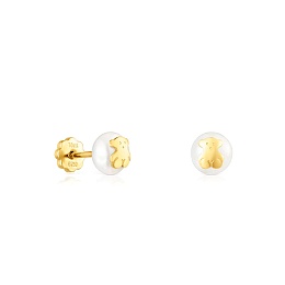 18KT GOLD EARRINGS CULT.PEARL 6MM 4.5MM