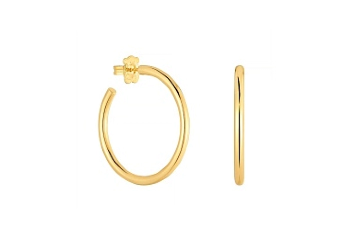 SILVER GOLD PLATED HOOP EARRING 27MM