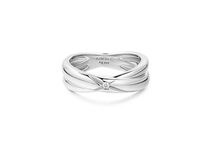 Silver Cross Double Ring