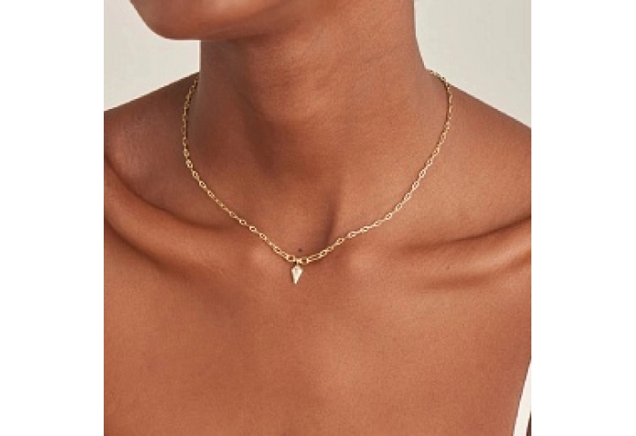 SPARKLE DROP PENDANT CHUNKY CHAIN NECKLACE