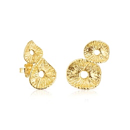 SILVER GOLD PLATED EARRINGS 2 PIECES