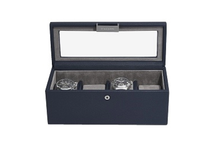 Navy Blue 4 Piece Watch Box