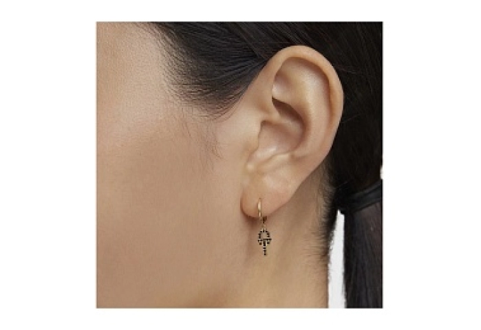 18KT GOLD 1 EARRING 8.4MM SPINELS