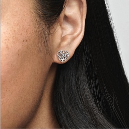 Tree of love silver stud earrings/Серебряные серьги-пусеты 