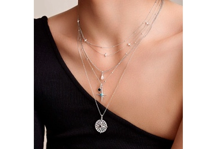 Silver Astrolabe Necklace