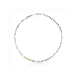 SILVER/STEEL CHOKER MORGANITE MULTI COLOR