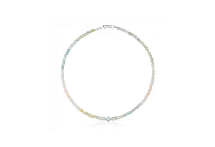 SILVER/STEEL CHOKER MORGANITE MULTI COLOR