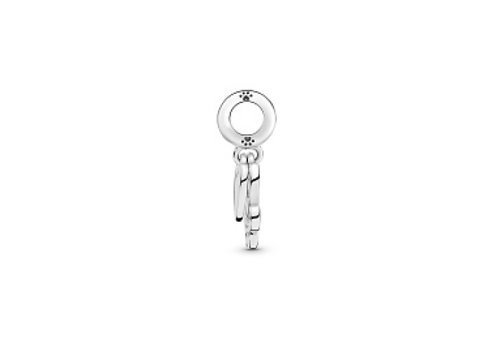 Paw print and heart sterling silver dangle
