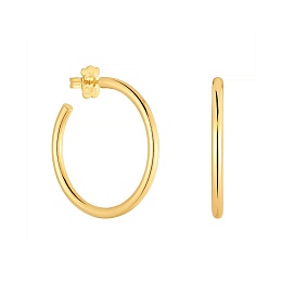 SILVER GOLD PLATED HOOP EARRING 27MM