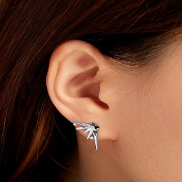 Silver Statement Spike Stud Earrings