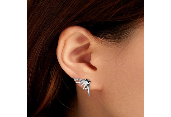 Silver Statement Spike Stud Earrings
