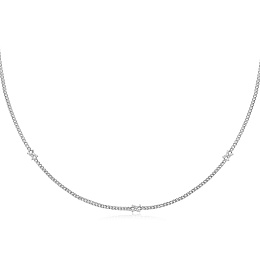 Silver Cross Station Necklace