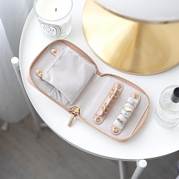 Blush Pink Compact Jewellery Roll