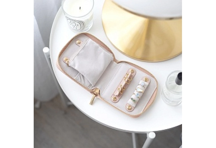 Blush Pink Compact Jewellery Roll