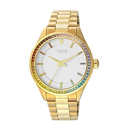 WATCH IP STEEL GOLD COLORED MULTI ZIRCON