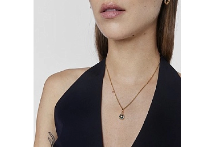 SILVER GOLDPLATED PENDANT 8MM GEM PEARL