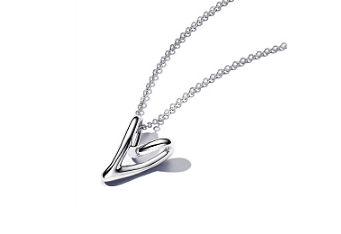 Heart pendant sterling silver necklace