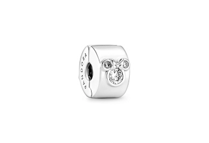 Disney Minnie and Mickey Mouse sterling silver clip with clear cubic zirconia/Серебряная клипса с чи