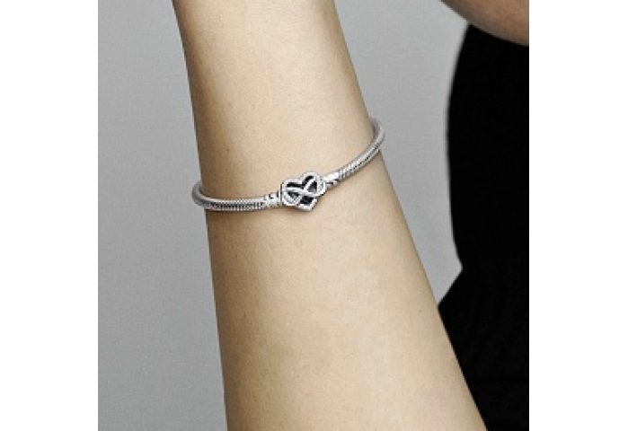 Snake chain sterling silver bracelet with infinity
