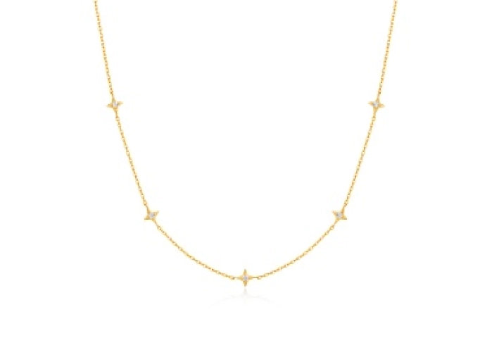 Gold Stars Station Necklace