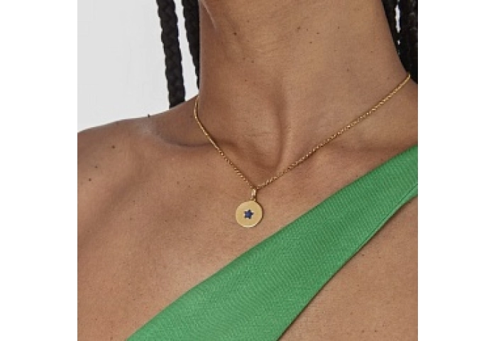 SILVER GOLDPLATED PENDANT SODALITE 13MM