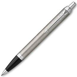 Ручка шариковая Parker &quot;IM Stainless Steel CT&quot; черная, 1,0мм, кнопочн., подарочная упаковка с европо