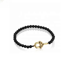 ONYX SILVER GOLD PLATED BRACELET