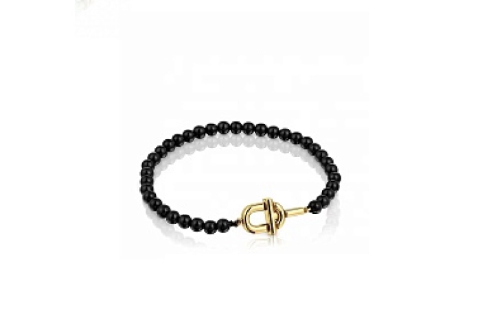 ONYX SILVER GOLD PLATED BRACELET