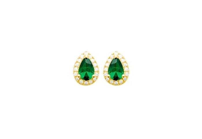 EARRINGSCZ SYNTH.STONE18 KT GOLD PLATED