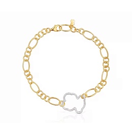 SILVER GOLD PLATED BRACELET BEAR 16MM