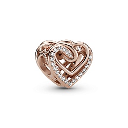 Heart Pandora Rose charm with clear cubiczirconia /789270C01