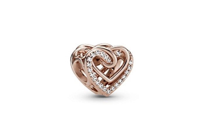 Heart Pandora Rose charm with clear cubiczirconia /789270C01