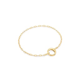 Gold Mini Link Charm Chain Connector Bracelet