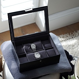 Black & Grey 8pc Watch Box