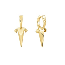 Gold Point Huggie Hoop Earrings