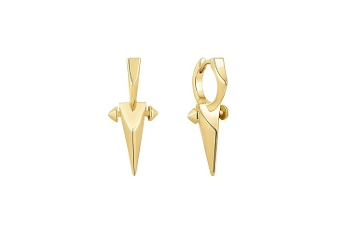 Gold Point Huggie Hoop Earrings