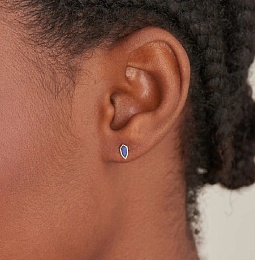 LAPIS EMBLEM STUD EARRINGS 