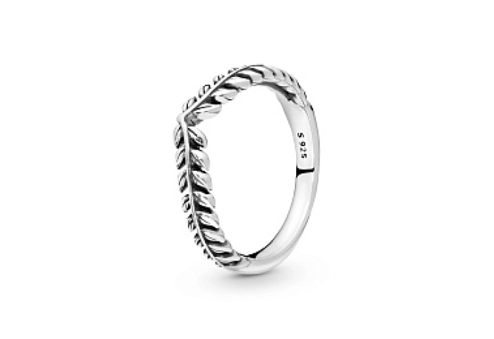 Seeds wishbone silver ring