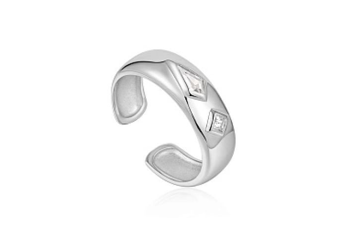SPARKLE EMBLEM THICK BAND RING