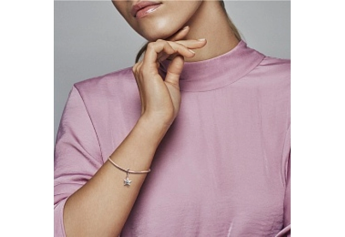 Starfish 14k rose gold-plated dangle with icy blue