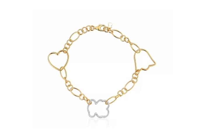 SILVER GOLD PLATED BRACELET 3 MOTIVE